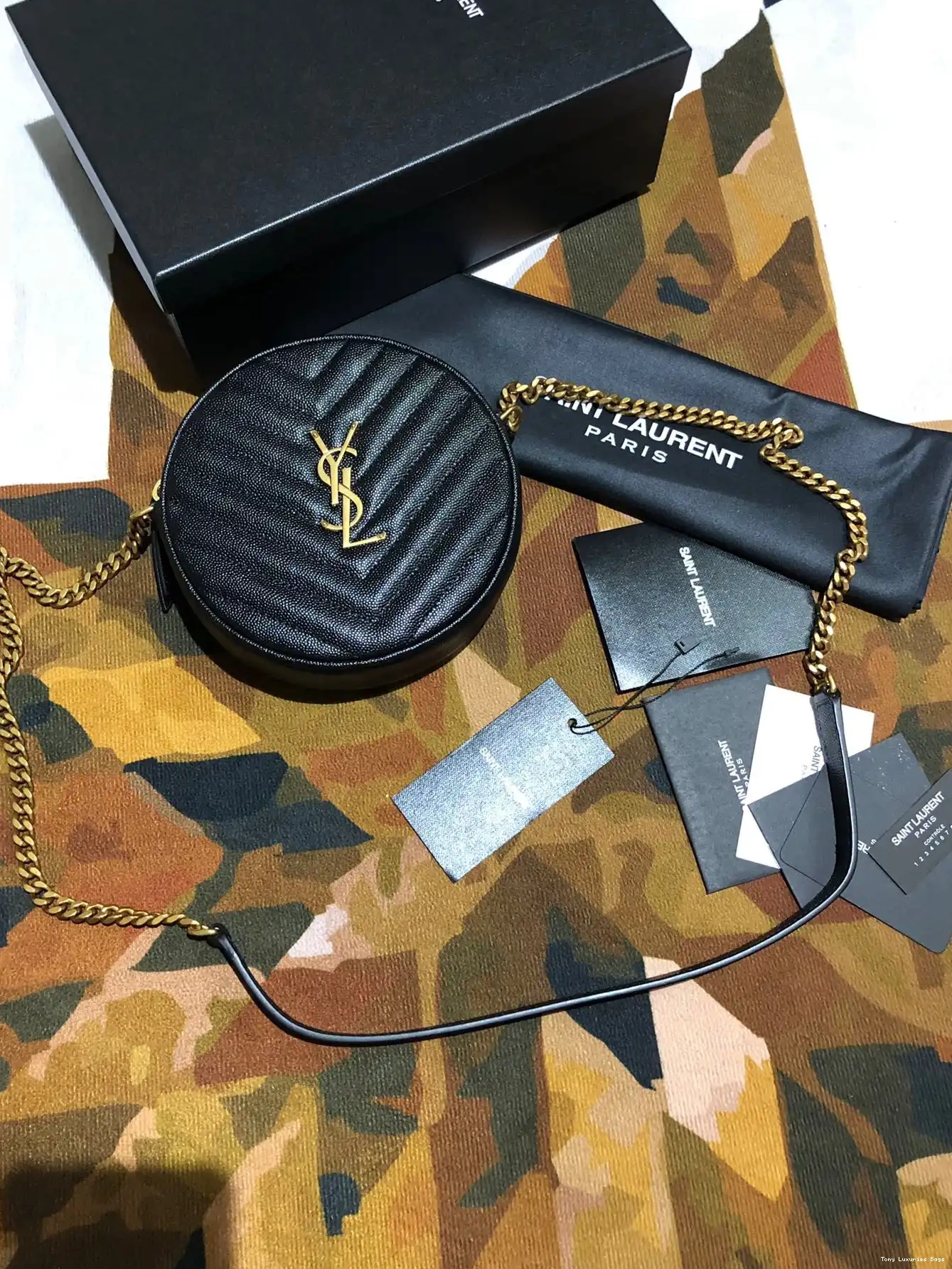 Tony Luxuries YSL CAMERA VINYLE ROUND BAG 0525